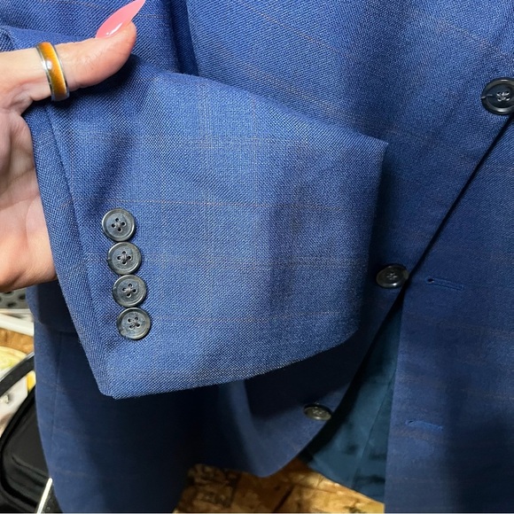 Atelier Torino Vintage Wool Blazer 46L Sportcoat Career Professional Blue - Picture 9 of 12